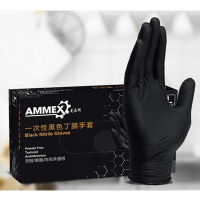 GĂNG TAY CAO SU NITRILE AMMEX MÀU ĐEN NPS-17632